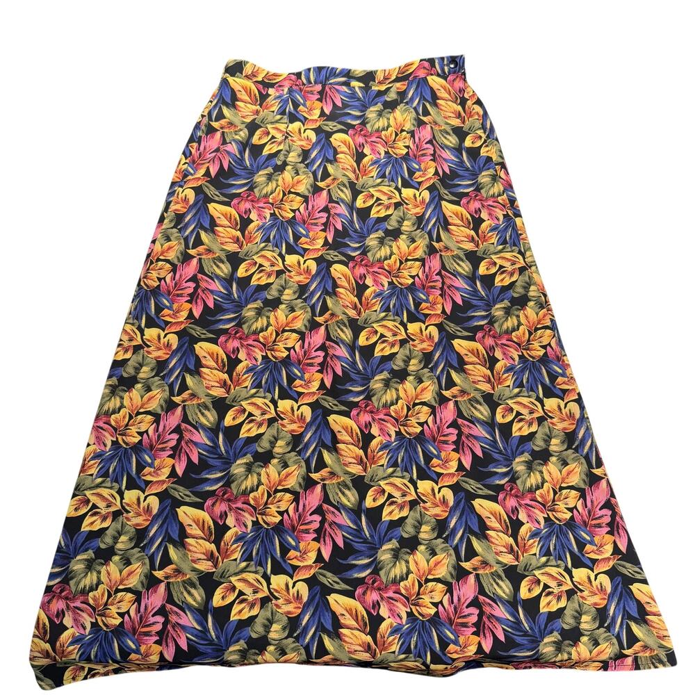 Sag Harbor Skirt Women's 4P Vintage Multicolor Floral Side Zip EUC